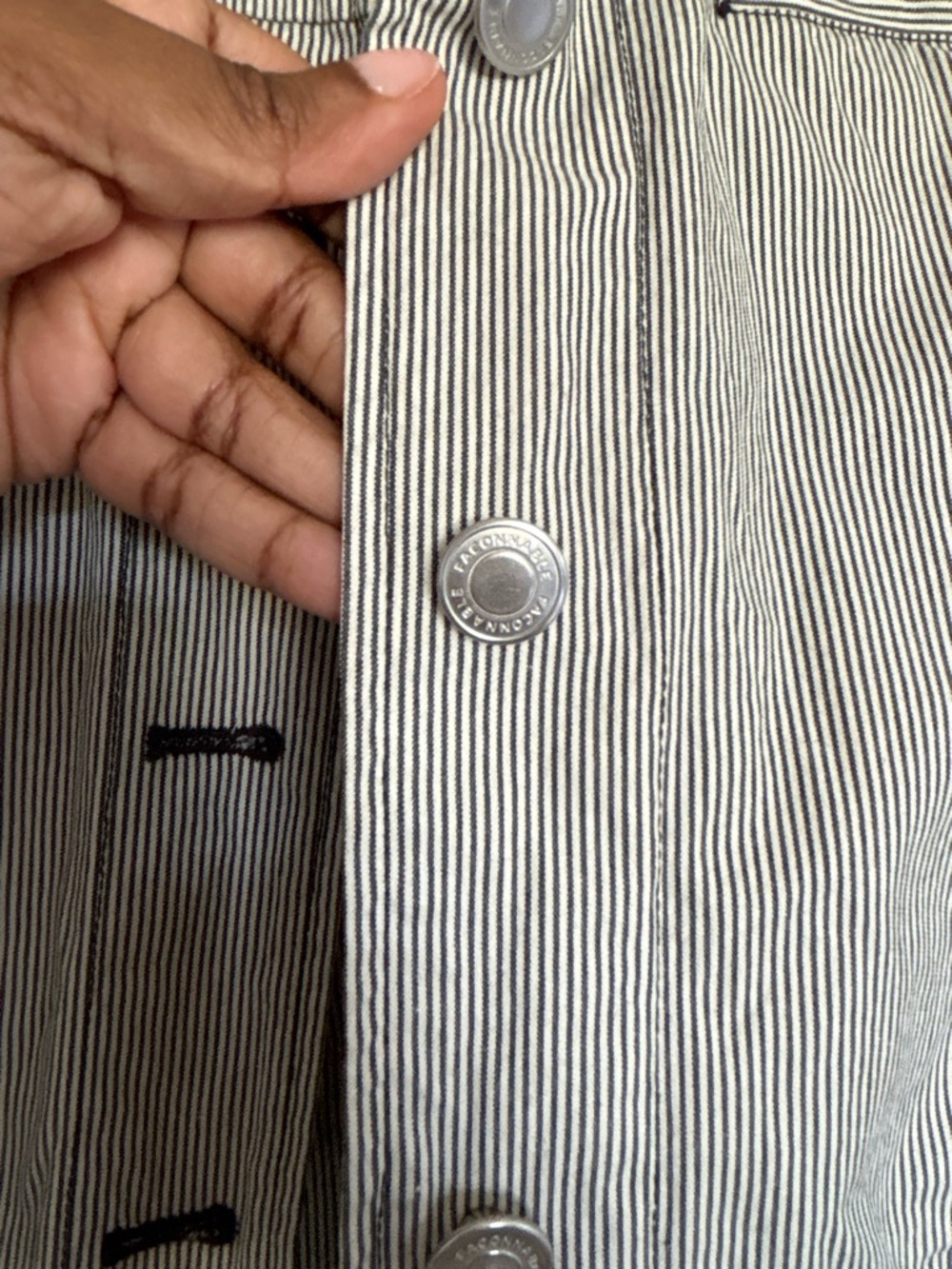 Faconnable Light Gray Pinstripe Shirt Jacket - Picture 6 of 14